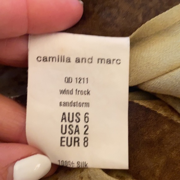 Camilla and Marc Dress | Gold | Tulip Skirt | Size XS - Picture 4 of 5